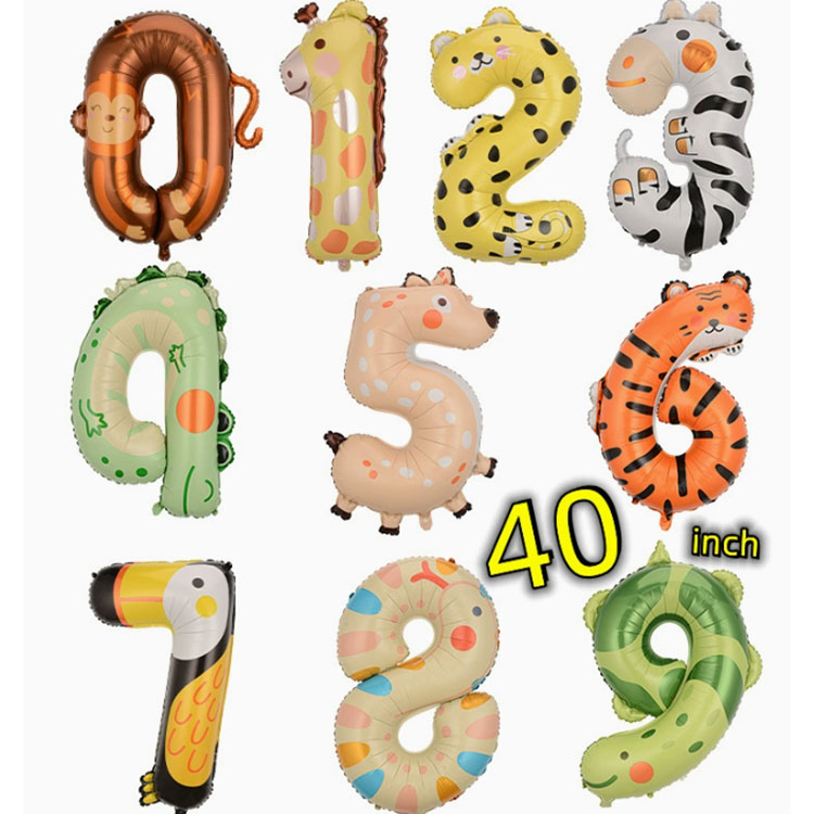 40 tommers dyrenummer folieballonger