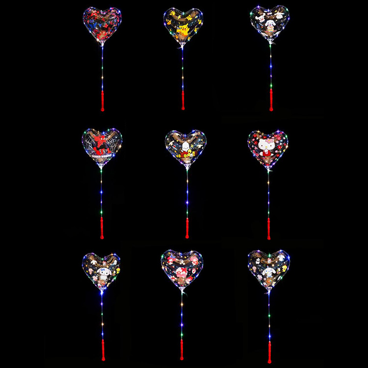 Hjerteformede trykte boboballonger