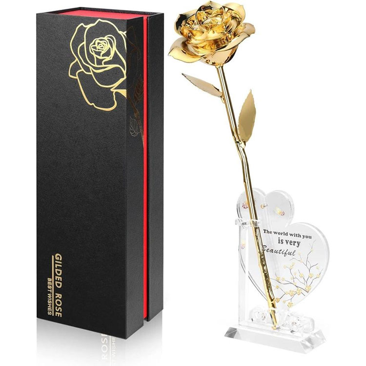 Ekte rose dyppet i 24k gull